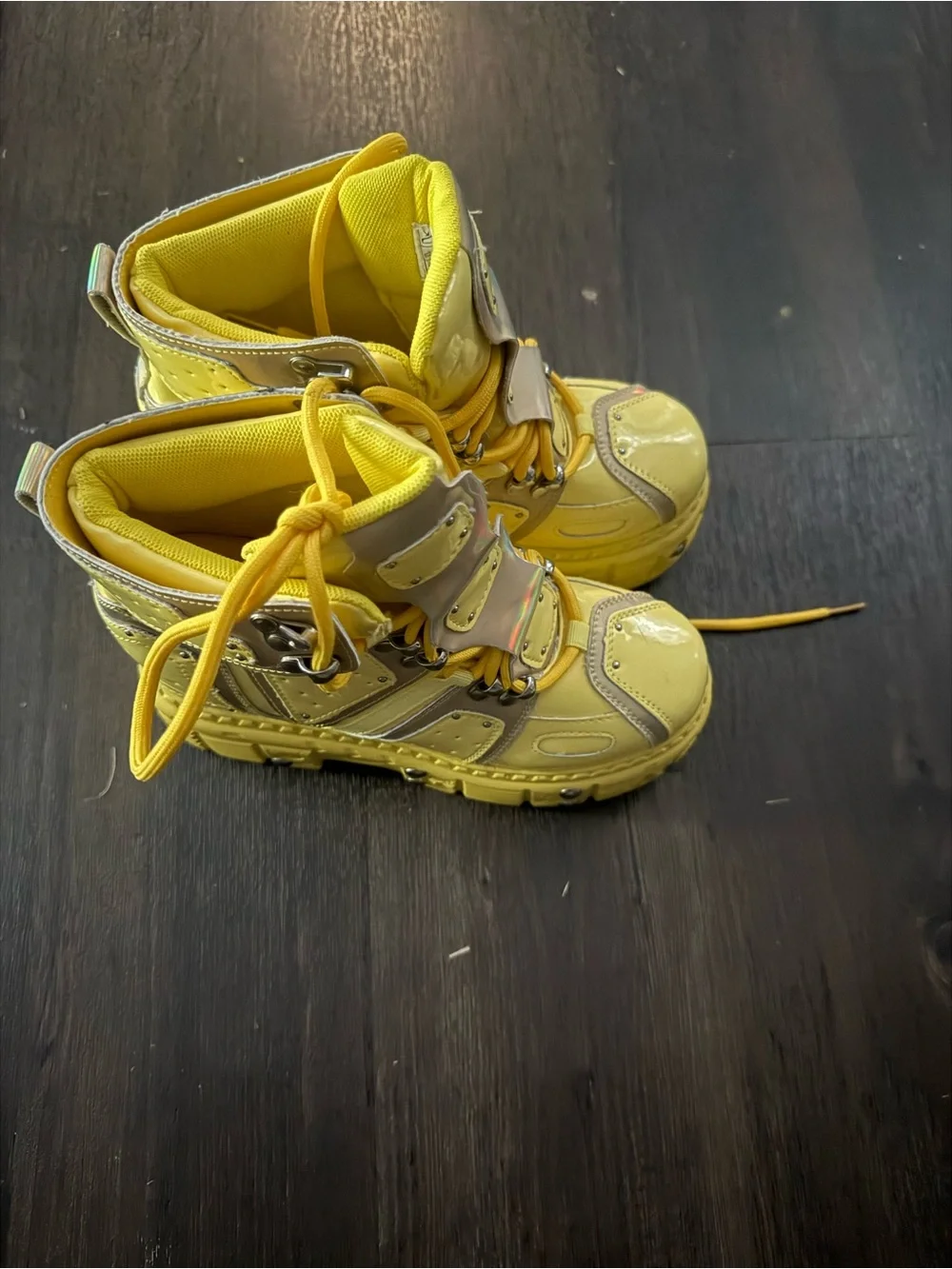 Anthony Wang Women’s Yellow High-Top Sneakers Mangosteen 05